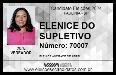 Candidato ELENICE ANDRADE 2024 - PAULÍNIA - Eleições