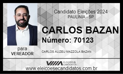 Candidato CARLOS BAZAN 2024 - PAULÍNIA - Eleições