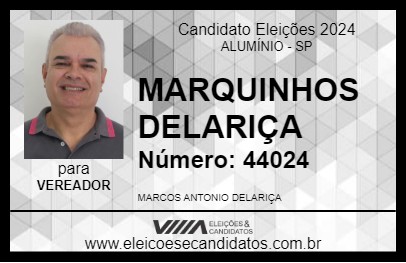 Candidato MARQUINHOS DELARIÇA 2024 - ALUMÍNIO - Eleições