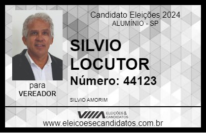 Candidato SILVIO LOCUTOR 2024 - ALUMÍNIO - Eleições