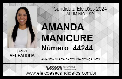 Candidato AMANDA MANICURE 2024 - ALUMÍNIO - Eleições