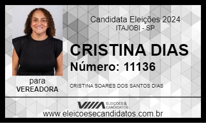 Candidato CRISTINA DIAS 2024 - ITAJOBI - Eleições