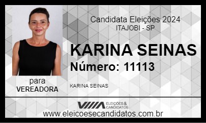 Candidato KARINA SEINAS 2024 - ITAJOBI - Eleições