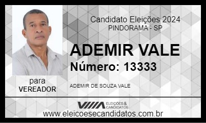 Candidato ADEMIR VALE 2024 - PINDORAMA - Eleições