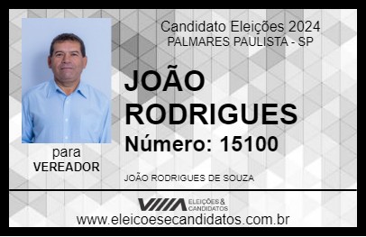 Candidato JOÃO RODRIGUES 2024 - PALMARES PAULISTA - Eleições