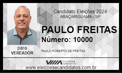 Candidato PAULO FREITAS 2024 - ARAÇARIGUAMA - Eleições