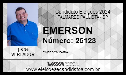 Candidato EMERSON 2024 - PALMARES PAULISTA - Eleições