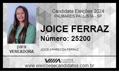 Candidato JOICE FERRAZ 2024 - PALMARES PAULISTA - Eleições