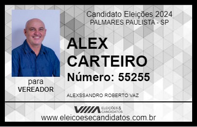 Candidato ALEX CARTEIRO 2024 - PALMARES PAULISTA - Eleições