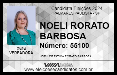 Candidato NOELI RORATO BARBOZA 2024 - PALMARES PAULISTA - Eleições