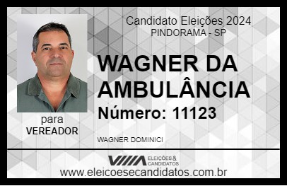 Candidato WAGNER DA AMBULÂNCIA 2024 - PINDORAMA - Eleições