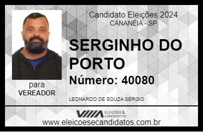 Candidato SERGINHO DO PORTO 2024 - CANANÉIA - Eleições