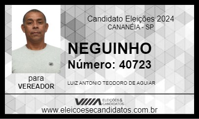 Candidato NEGUINHO 2024 - CANANÉIA - Eleições