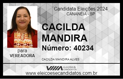 Candidato CACILDA MANDIRA 2024 - CANANÉIA - Eleições