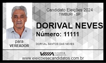 Candidato DORIVAL NEVES 2024 - TIMBURI - Eleições