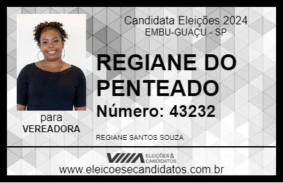 Candidato REGIANE DO PENTEADO 2024 - EMBU-GUAÇU - Eleições