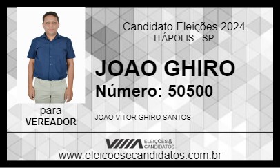 Candidato JOAO GHIRO 2024 - ITÁPOLIS - Eleições