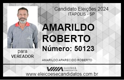 Candidato AMARILDO ROBERTO 2024 - ITÁPOLIS - Eleições