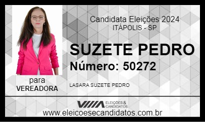 Candidato SUZETE PEDRO 2024 - ITÁPOLIS - Eleições