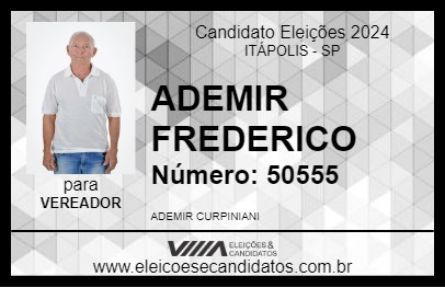 Candidato ADEMIR FREDERICO 2024 - ITÁPOLIS - Eleições