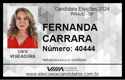 Candidato FERNANDA CARRARA 2024 - PIRAJU - Eleições