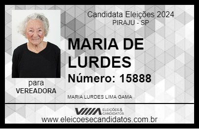 Candidato MARIA DE LURDES 2024 - PIRAJU - Eleições