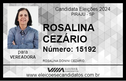 Candidato ROSALINA CEZÁRIO 2024 - PIRAJU - Eleições