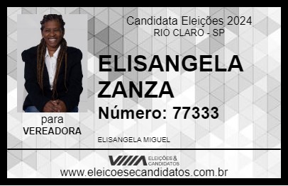 Candidato ELISANGELA ZANZA 2024 - RIO CLARO - Eleições