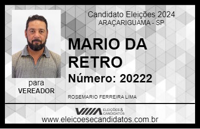 Candidato MARIO DA RETRO 2024 - ARAÇARIGUAMA - Eleições