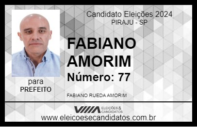 Candidato FABIANO AMORIM 2024 - PIRAJU - Eleições