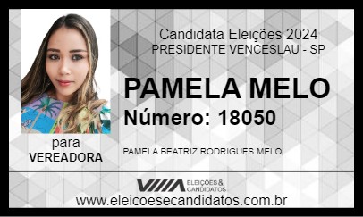 Candidato PAMELA MELO 2024 - PRESIDENTE VENCESLAU - Eleições