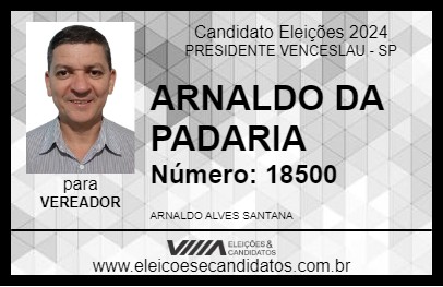 Candidato ARNALDO DA PADARIA 2024 - PRESIDENTE VENCESLAU - Eleições