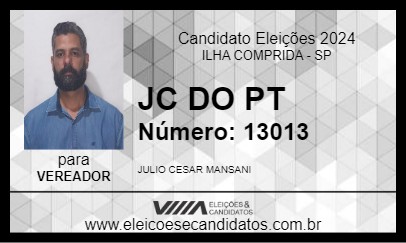 Candidato JC DO PT 2024 - ILHA COMPRIDA - Eleições