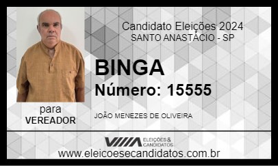 Candidato BINGA 2024 - SANTO ANASTÁCIO - Eleições