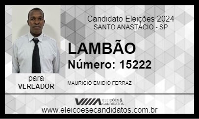 Candidato LAMBÃO 2024 - SANTO ANASTÁCIO - Eleições