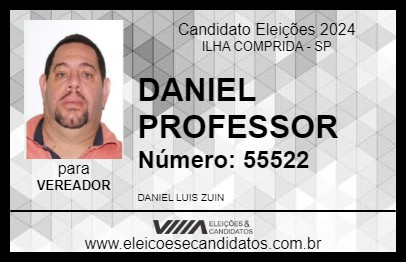 Candidato DANIEL PROFESSOR  2024 - ILHA COMPRIDA - Eleições