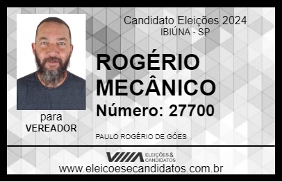 Candidato ROGÉRIO MECÂNICO 2024 - IBIÚNA - Eleições