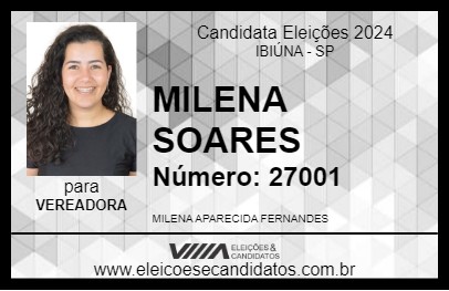 Candidato MILENA SOARES 2024 - IBIÚNA - Eleições