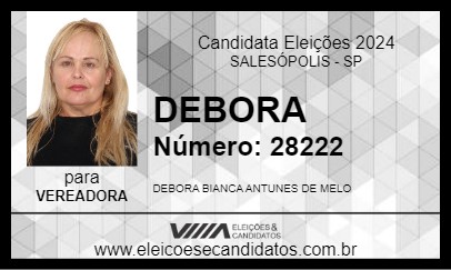 Candidato DEBORA 2024 - SALESÓPOLIS - Eleições