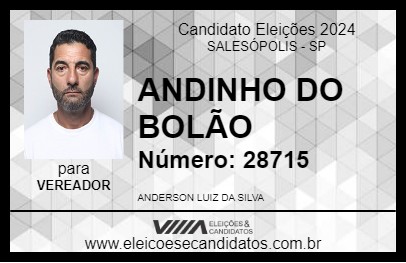 Candidato ANDINHO DO BOLÃO  2024 - SALESÓPOLIS - Eleições