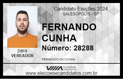 Candidato FERNANDO CUNHA 2024 - SALESÓPOLIS - Eleições