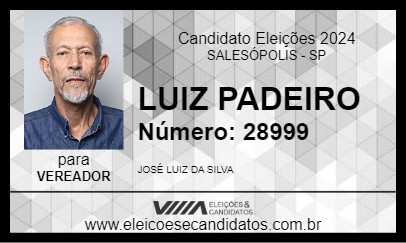 Candidato LUIZ PADEIRO 2024 - SALESÓPOLIS - Eleições