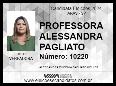 Candidato PROFESSORA ALESSANDRA PAGLIATO 2024 - IARAS - Eleições