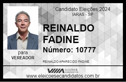 Candidato REINALDO FADINE 2024 - IARAS - Eleições