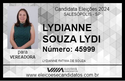 Candidato LYDIANNE SOUZA LYDI 2024 - SALESÓPOLIS - Eleições