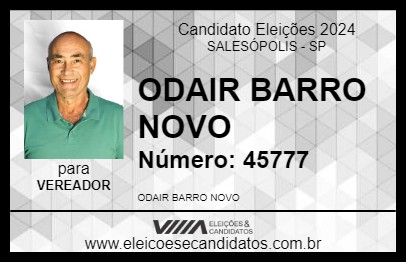 Candidato ODAIR BARRO NOVO 2024 - SALESÓPOLIS - Eleições