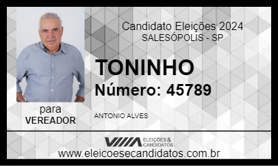 Candidato TONINHO FIDÊNCIO 2024 - SALESÓPOLIS - Eleições