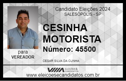 Candidato CESINHA MOTORISTA 2024 - SALESÓPOLIS - Eleições