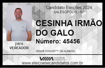 Candidato CESINHA IRMÃO DO GALO 2024 - SALESÓPOLIS - Eleições