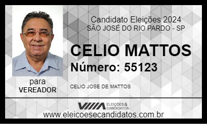 Candidato CELIO MATTOS 2024 - SÃO JOSÉ DO RIO PARDO - Eleições